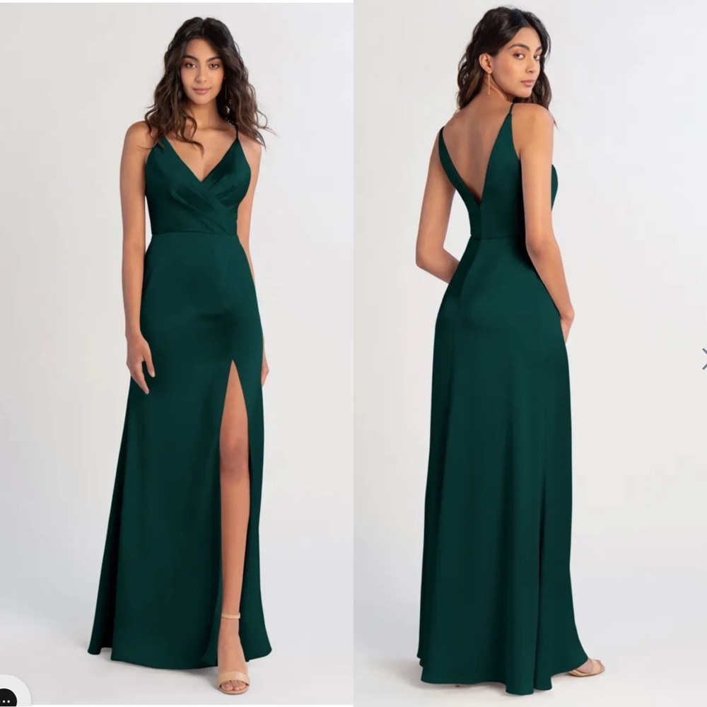 Jenny Yoo Beckett Bridesmaid Maxi Dress in Emerald Green Size 18